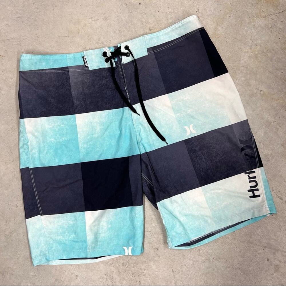 Hurley Blue Checkered Phantom Boardshorts